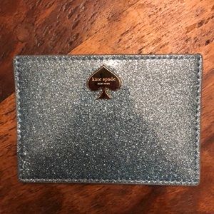 Kate Spade blue glitter credit card holder